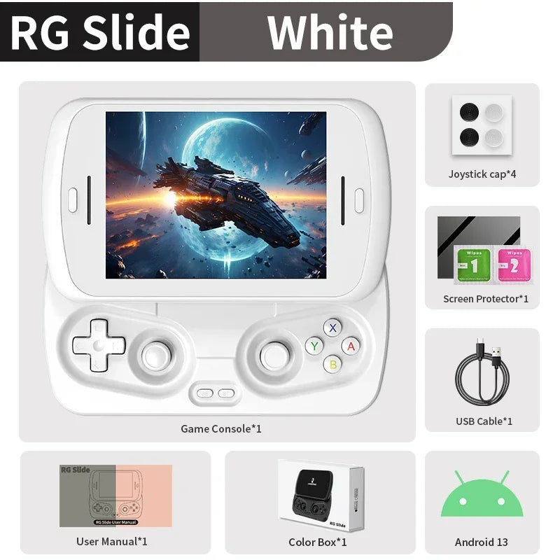 ANBERNIC RG Slide Handheld Game Console 4.7-inch LTPS In-Cell Screen Retro Video Game Consoles  Android13 120HZ PSP PS2 Boy Gift