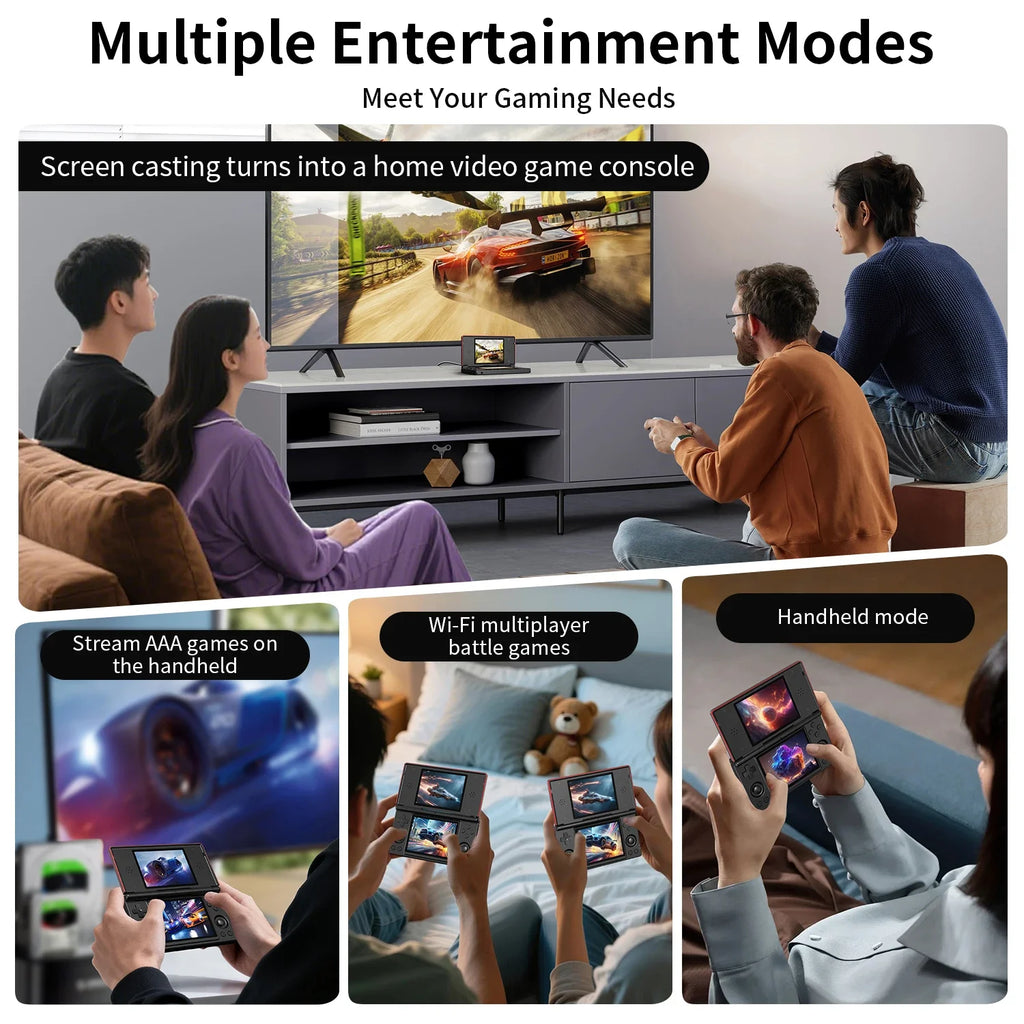 ANBERNIC RG DS Dual-screen Flip Handheld Game Console Video Games Player 4IPS Multi-touch Screen RK3568 Android14 PSP PS2 Game