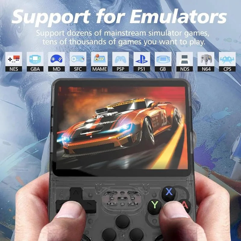 R36S Retro Video Handheld Device, Linux System, 3.5-inch IPS Screen, Built in 3000mAH Battery, Rechargeable Portable, 32G+64G TF