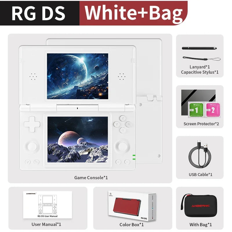 ANBERNIC RG DS Dual-screen Flip Handheld Game Console Video Games Player 4IPS Multi-touch Screen RK3568 Android14 PSP PS2 Game