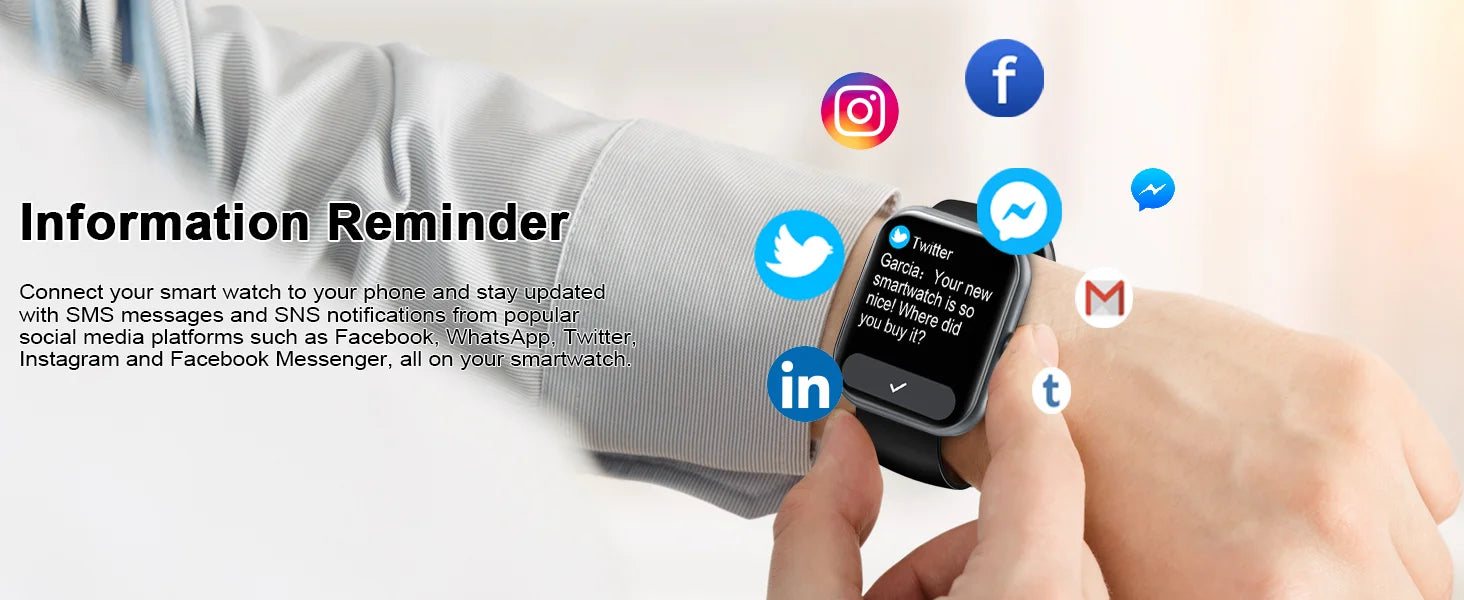 Smart Watch(Answer/Make Calls), 1.96" Smartwatches, Fitness Tracker, Sleep Monitor, Pedometer, 100+ Sport Modes, IP68 Waterproof