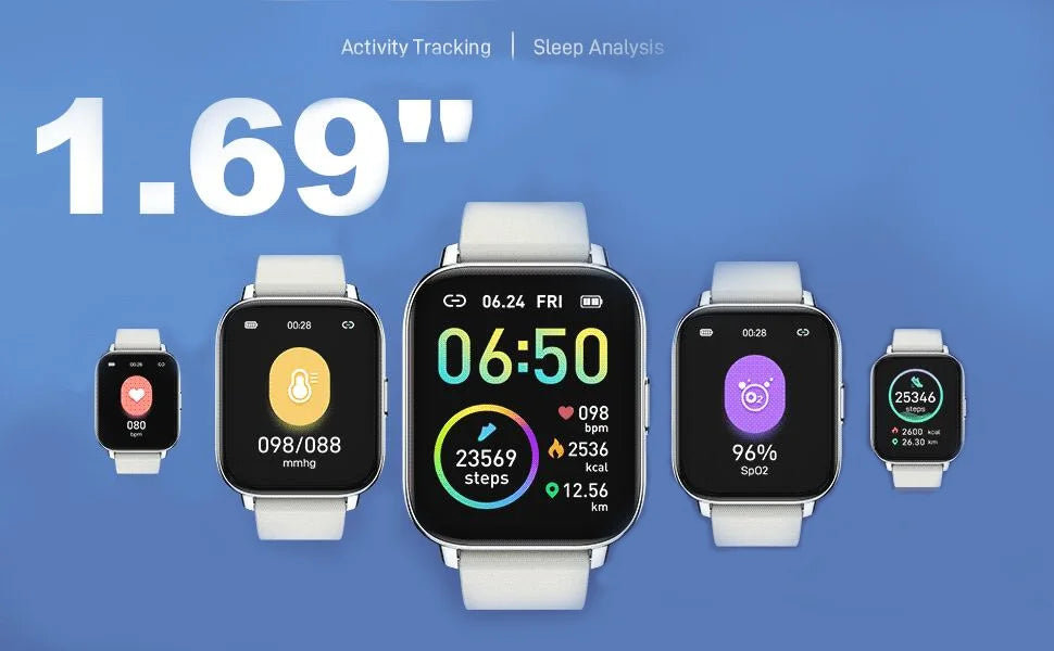 Jxrev Smart Watch, Fitness Tracker Watch for Men Women, 1.69'' Touch Smartwatch Fitness Watch with Ultra Thin Watch.