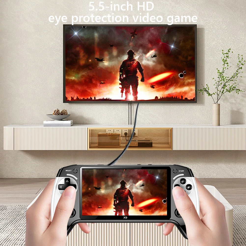 5.5 Inch Screen Handheld Game Console Type-C Charging Retro Video Game Player Portable Game Player Birthday Christmas Gift
