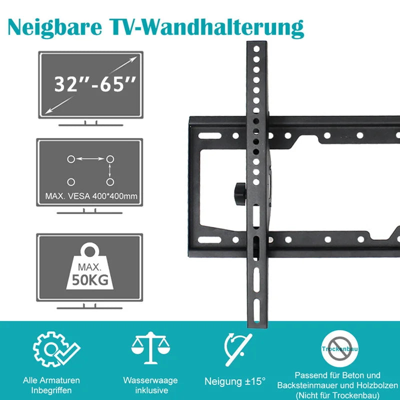 LED LCD TV Wall Mount Bracket Tilt Adjustable Strengthen TV Support 32-65inch Full Motion Wall Mount TVs Swivel Tilt Horizontal