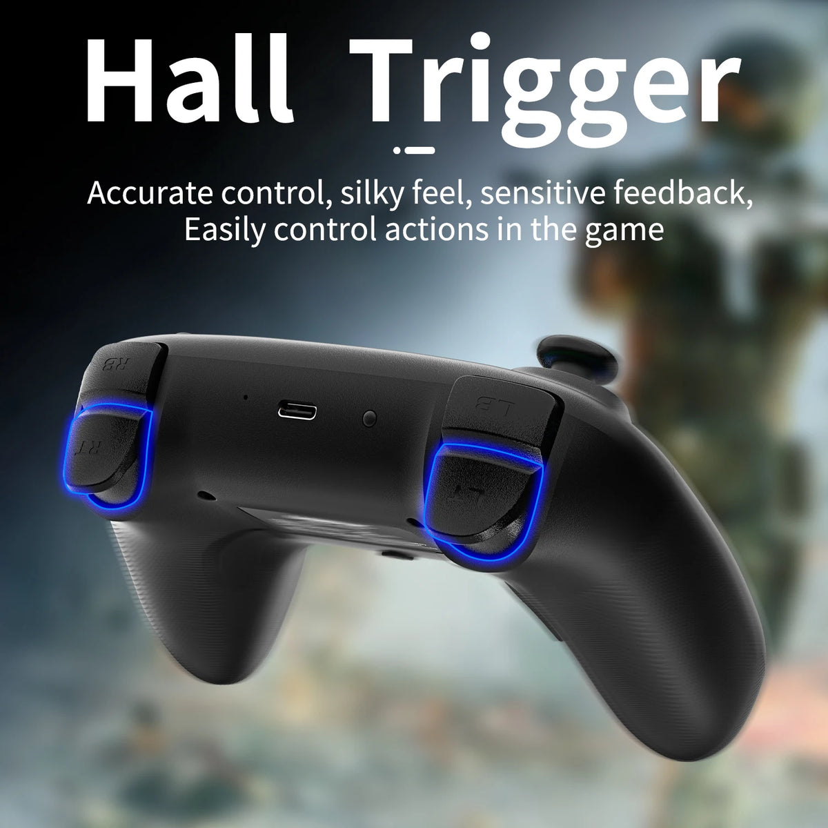 ANBERNIC RG P01 Retro Games Controller Wired/Wireless Bluetooth RGB Hall Effect Joystick XBOX Gamepad for PC Android IOS Steam