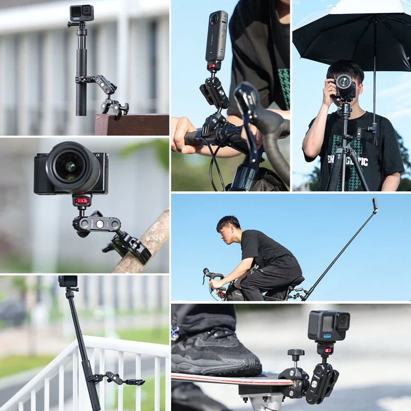 Ulanzi CO17 Super Clamp with 360° Dual-Head Double Clamps Magic Arm Arri Adapter for for Panoramic Camera Umbrella LED Light