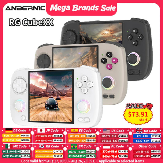 Anbernic RG CubeXX Handheld Game Console 3.95" IPS 720*720 Screen Linux WIFI Bluetooth HD-Connection Retro Video Gaming Console