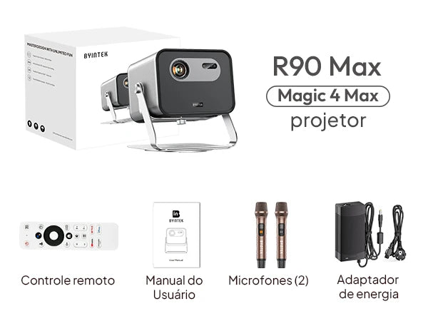 BYINTEK R90 Max Magic 4 Max Full HD 1080P Projector 4K Google TV 11.0  DLP 2200 ANSI Lumens 3D 4K Supported