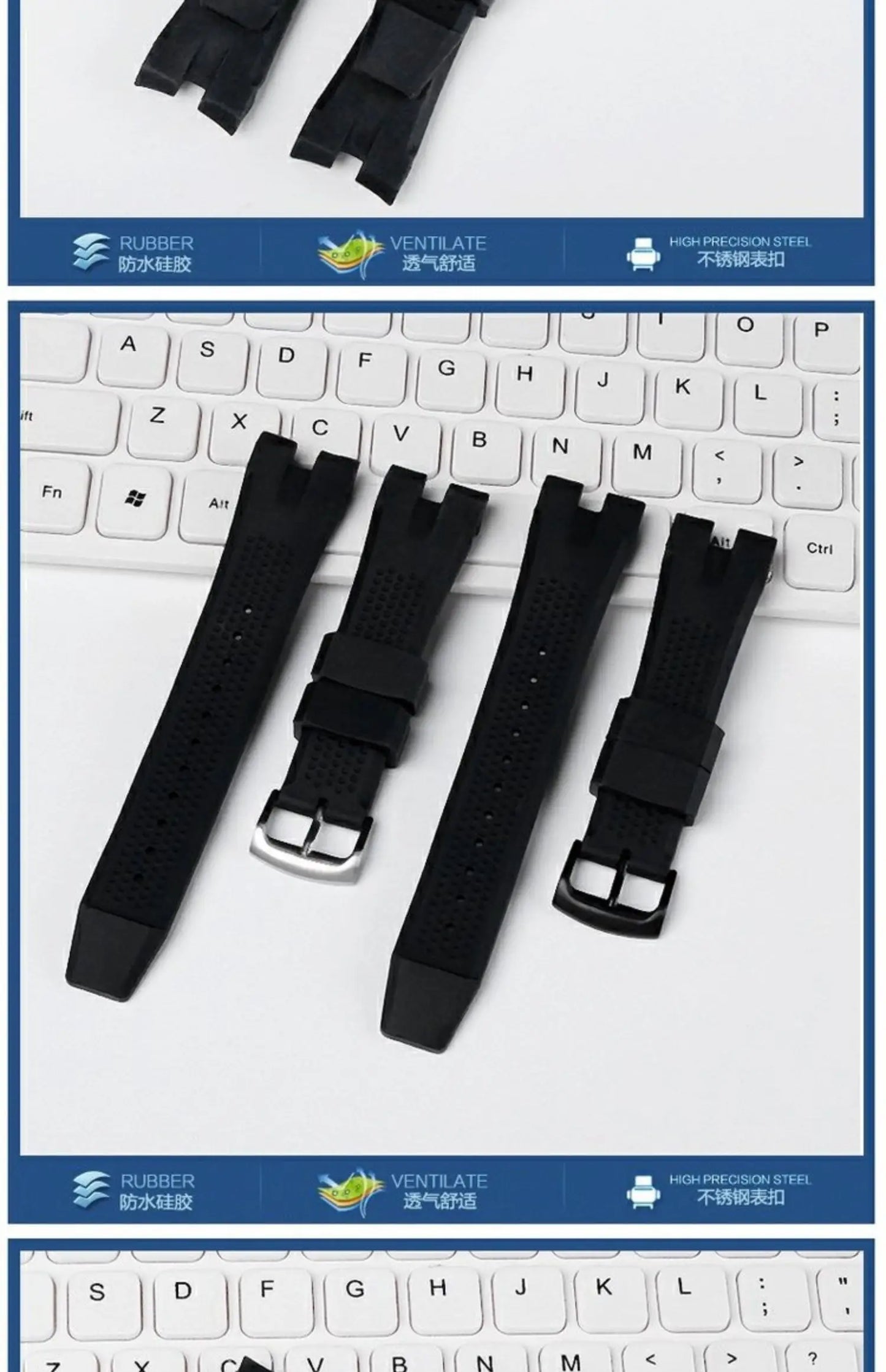 Silicone Strap For Citizen Eco-Drive CA4154 4155 AW1476 1475 1477 Bracelet 24mm Men Rubber Replacement Watch band Accessories
