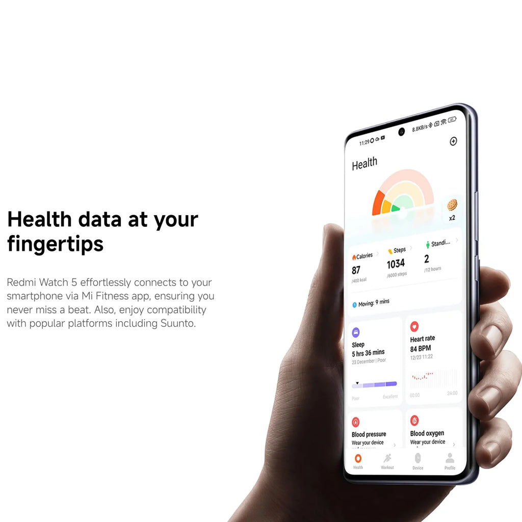 Xiaomi Redmi Watch 5 2.07" AMOLED 24 days Battery Life Bluetooth Calling 150+ Sports Mode Heart Rate Sleep Tracking 5ATM GPS