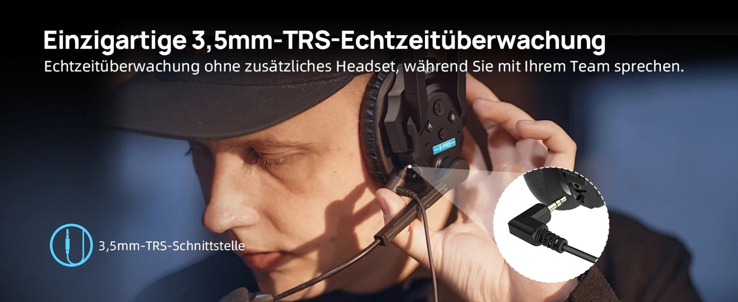SYNCO XTALK XPRO 2.4G Drahtloses Intercom-Headset 500m 5-Personen-Kommunikation Rauschunterdrückung für Live-Übertragung & Videoaufnahmen