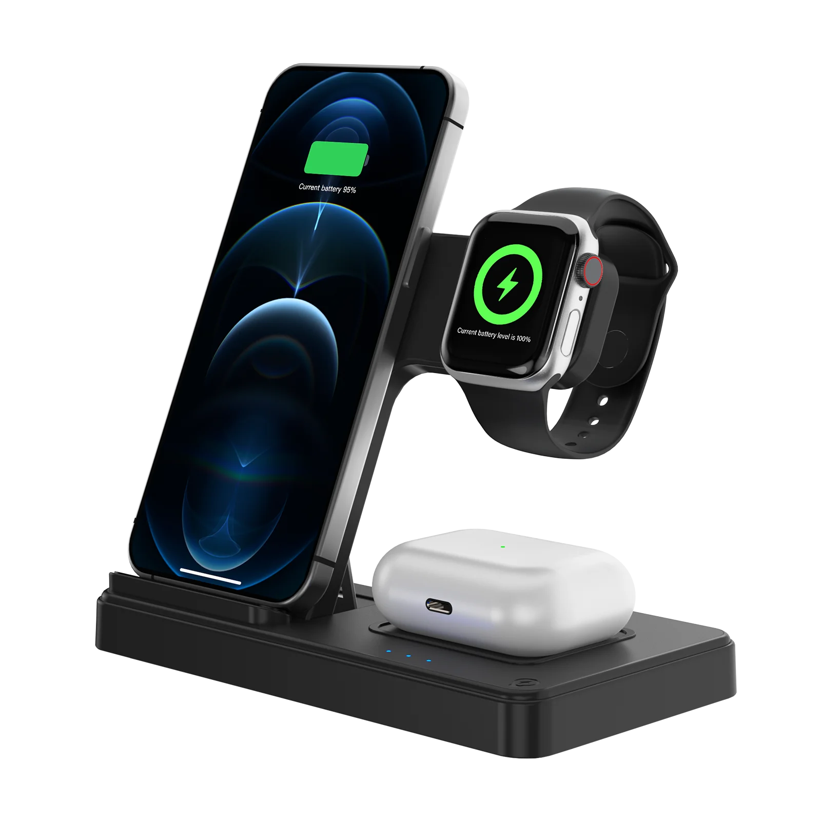 3 In 1 Wireless Charging Station Magnetic Fast Charging 18W Foldable For IPhone 16 15 14 13 12 Pro/Pro Max/Plus/Watch & Airpods
