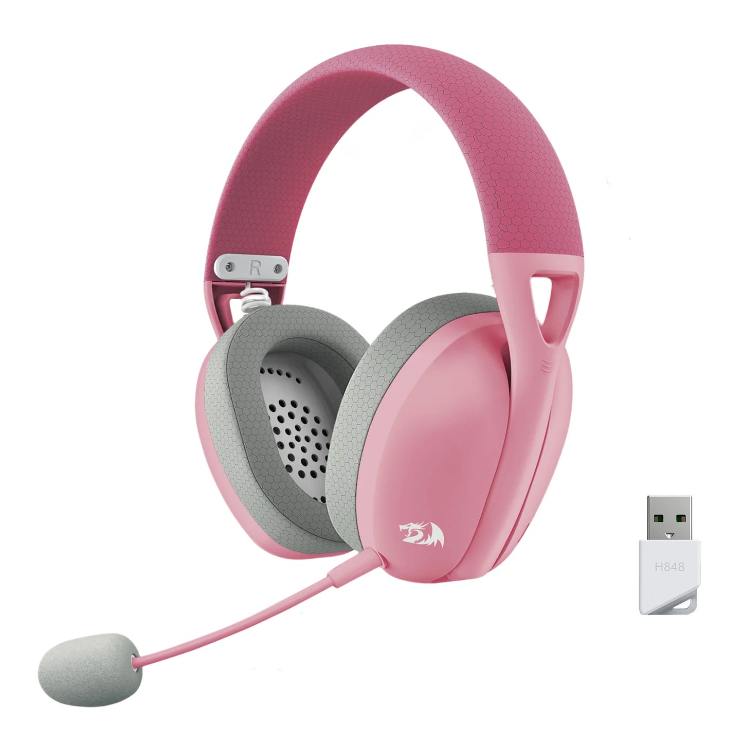 Auriculares inalámbricos Redragon H848 Bluetooth Gaming ligeros, sonido envolvente 7.1, controladores de 40 mm, micrófono desmontable, multiplataforma