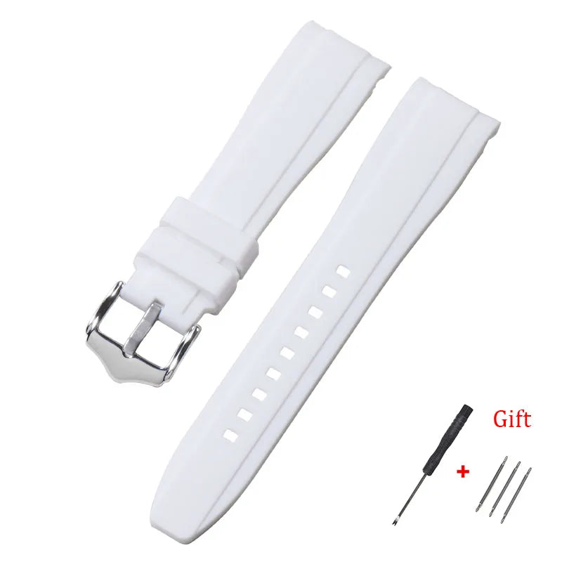 20mm 22mm Rubber Strap High Quality Curved End Silicone Watch Band for Swatch for Omega Moonswatch Bracelet Waterproof Wristband