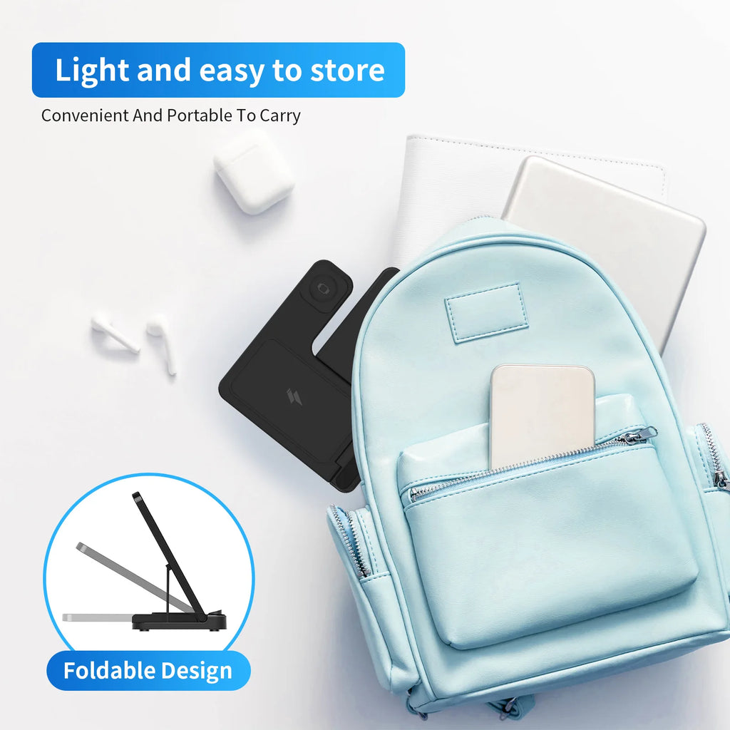 3 In 1 Wireless Charging Station Magnetic Fast Charging 18W Foldable For IPhone 16 15 14 13 12 Pro/Pro Max/Plus/Watch & Airpods
