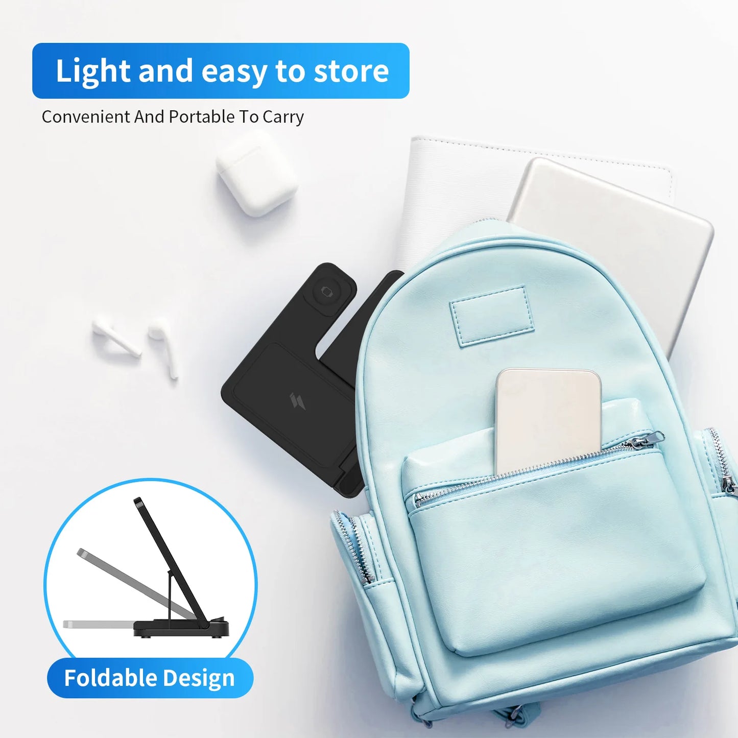 3-in-1 kabellose Ladestation, magnetisch, schnellladend, 18 W, faltbar, für iPhone 16 15 14 13 12 Pro/Pro Max/Plus/Watch & AirPods
