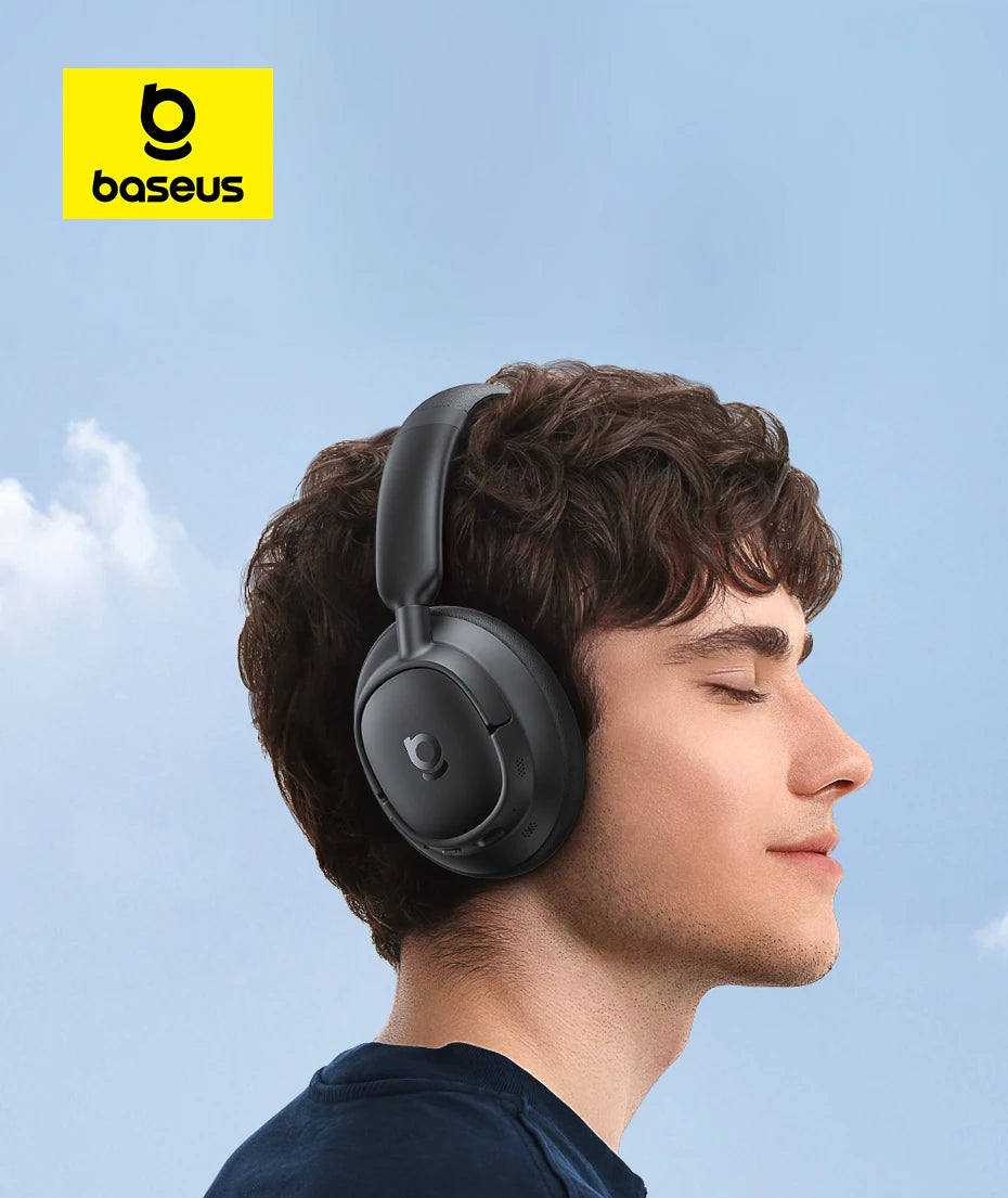 Baseus BH1/EH10 NC ANC Wireless Headphones 45dB Adaptive Hybrid Noise Cancelling Headsets Hi-Res LDAC Headphone Bluetooth 6.0