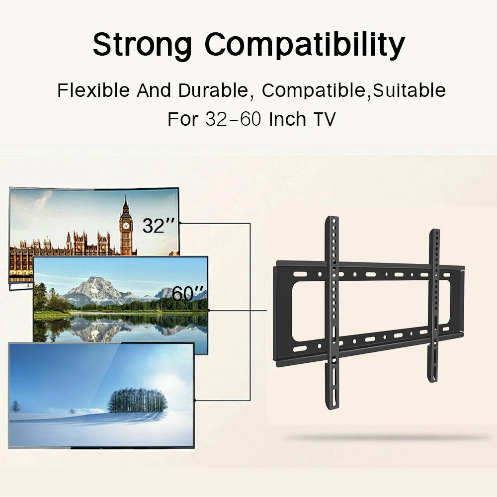 32-60 inch TV Wall Mount Bracket Universal Flat Panel TV Frame Adjustable TV Mount Monitor Holder with Level for LCD LED Monitor