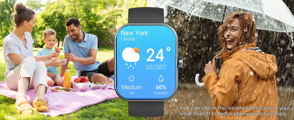 Smart Watch(Answer/Make Calls), 1.96" Smartwatches, Fitness Tracker, Sleep Monitor, Pedometer, 100+ Sport Modes, IP68 Waterproof