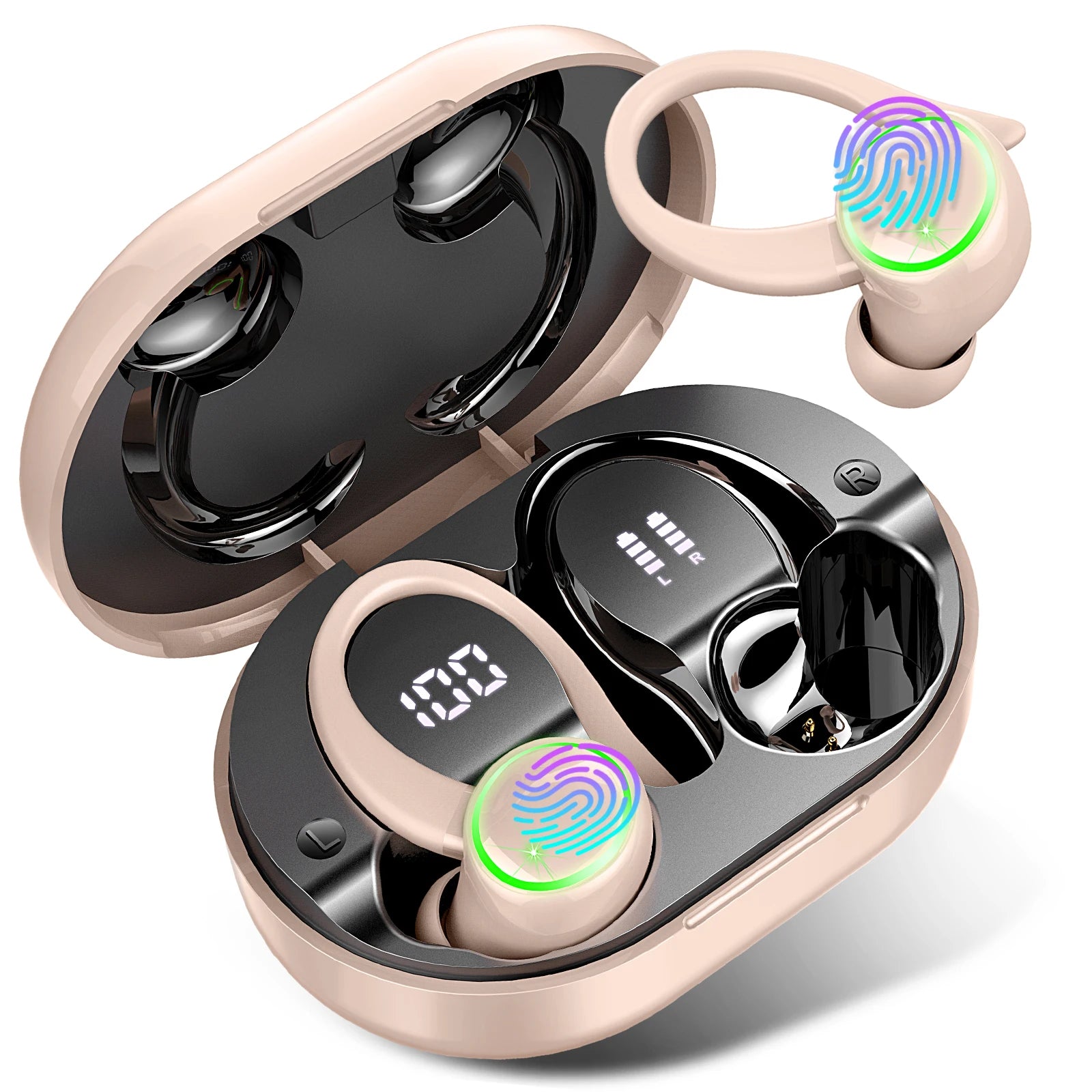 Wireless Earbuds Sports, Bluetooth Headphones 5.3,4 ENC Noise Cancelling Mic, IP7 Waterproof Headset, 48H Playback.