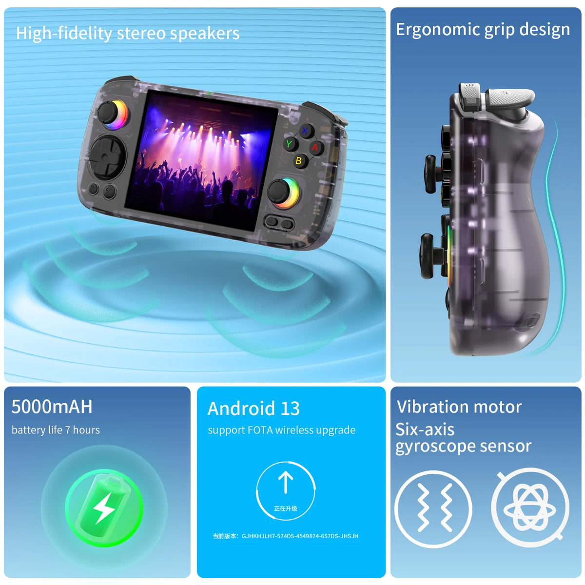 ANBERNIC RG406H Handheld Game Console 4 Inch IPS Multi-touch Screen Android 13 3D Hall joystick hall trigger Video Game RG 406H