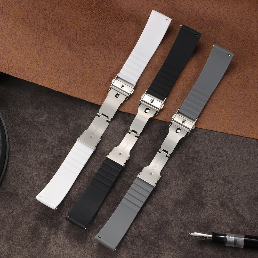 New Silicone Watch Strap 18mm 20mm 22mm 24mm for Seiko for Omega Universal Bracelet Quick Release Waterproof Rubber Wrist Band
