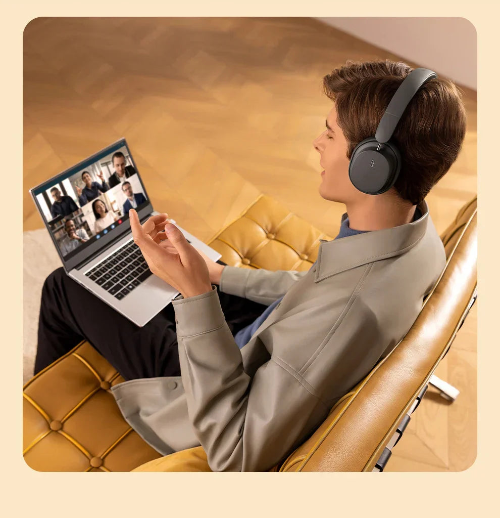 Wireless Over-Ear Headphones 3D Spatial Audio Gray