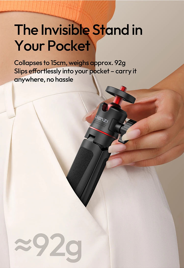 Ulanzi MT-08 Mini Tripod White Color Foldable Tripod Monopod  Mount 1/4'' Tripod Universal for DSLR Android iPhone Smartphone
