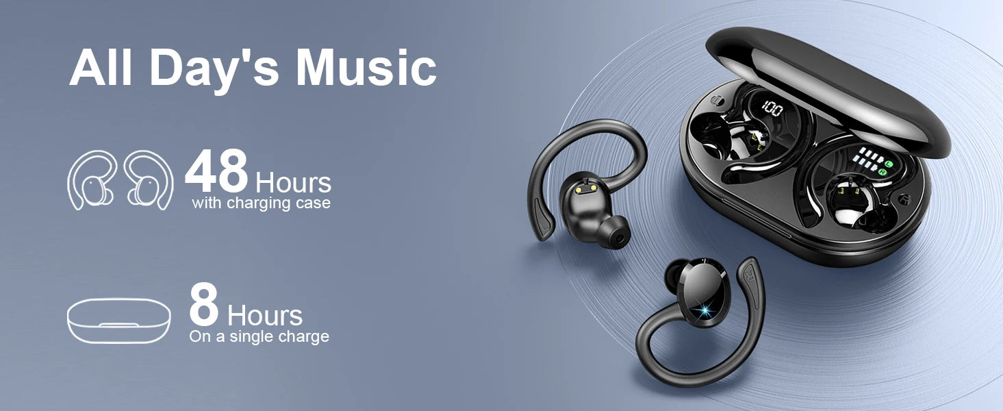 Wireless Earbuds, Bluetooth 5.3 Earbuds Stereo Bass, In-Ear Noise Cancelling Mic, Earphones IP7 Waterproof Sports, 40H Playback.