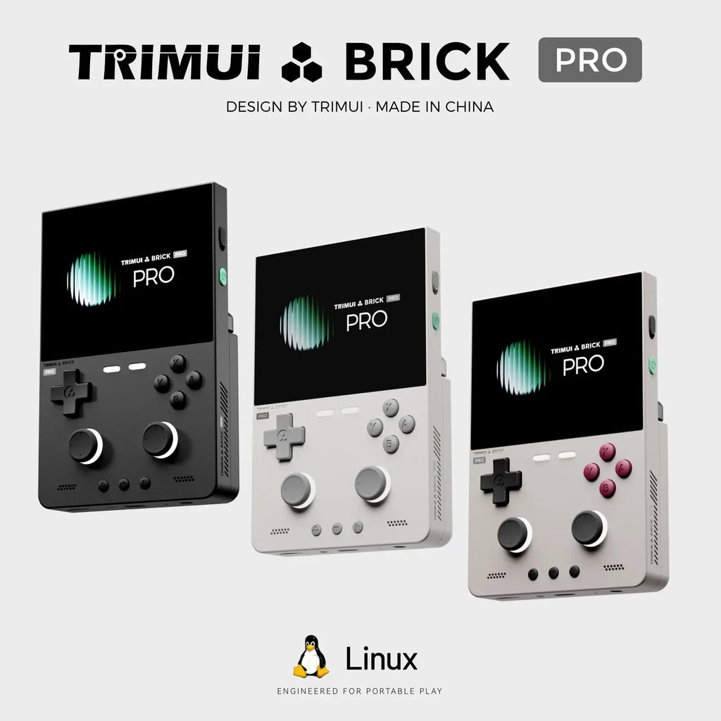 TRIMUI BRICK PRO Handheld Game Console 3.95'' IPS Screen RGB Top Light Dual Hall Joysticks A133P Linux 4.9 System Gifts