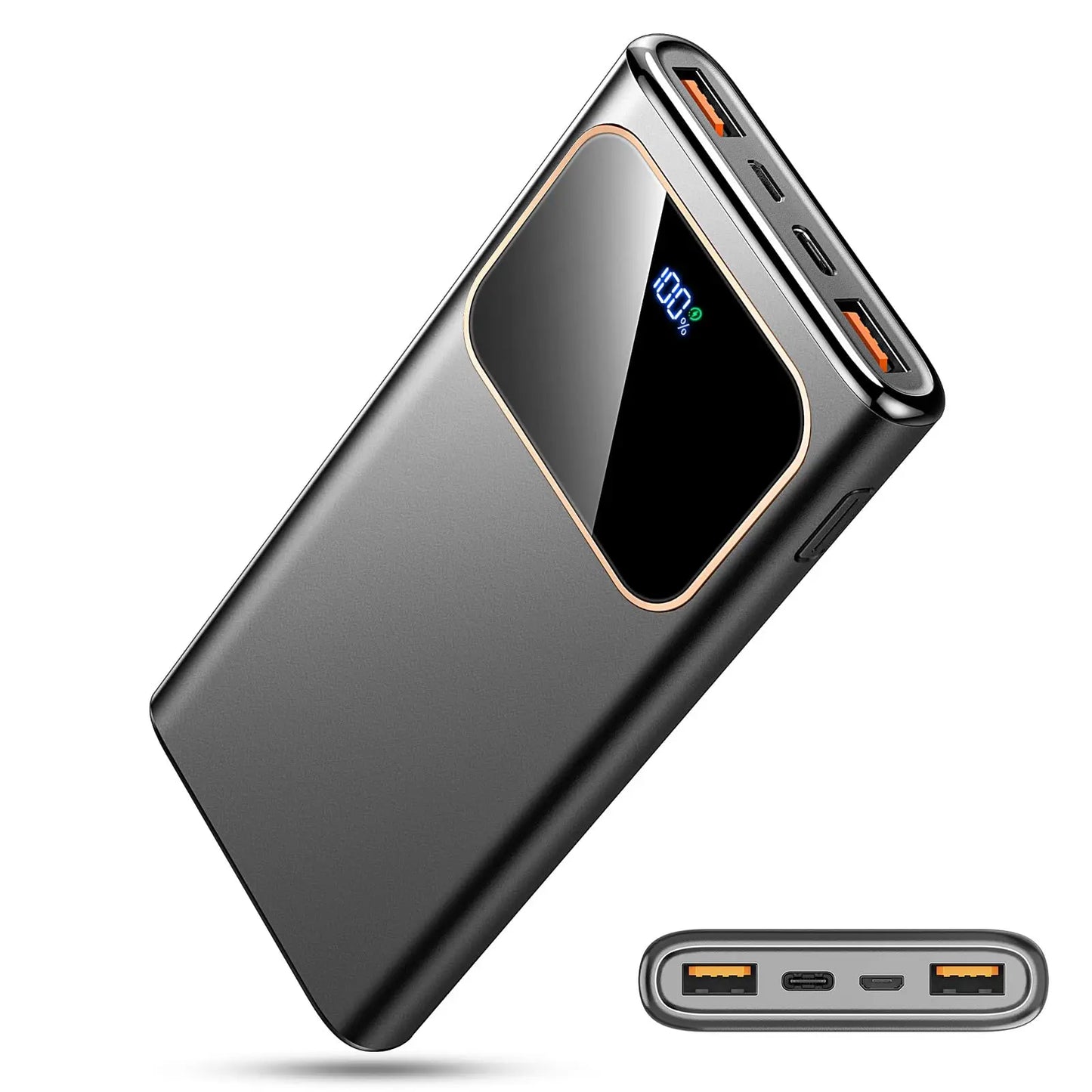 DY201 22.5W Fast Charge Power Bank 10000mAh | USB-C 3 Ports + 8-Layer Protection | LED Display Universal Compatibility.