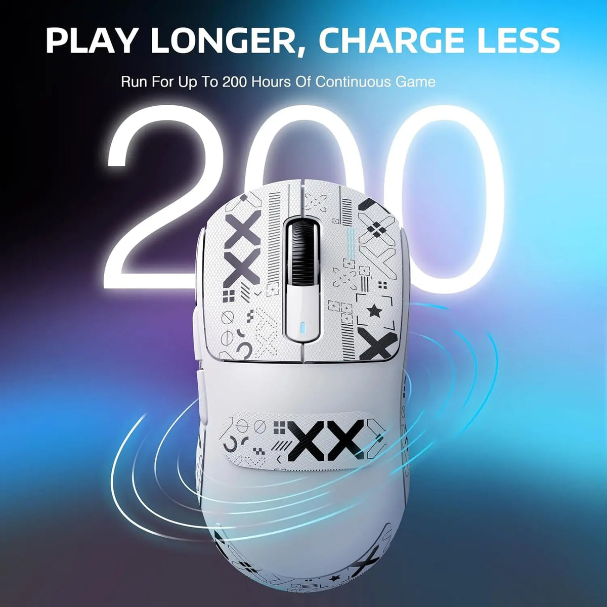 Wireless Gaming Mouse, 49g Tri-Mode,PAW3395 26K DPI Sensor, 200h Battery Life,5 Programmable Buttons