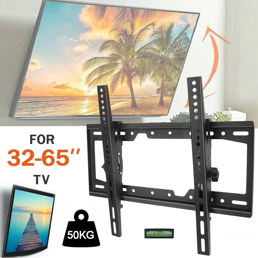 LED-LCD-TV-Wandhalterung, neigungsverstellbar, verstärkte TV-Halterung 32-65 Zoll, Full Motion Wandhalterung TV schwenkbar neigbar horizontal