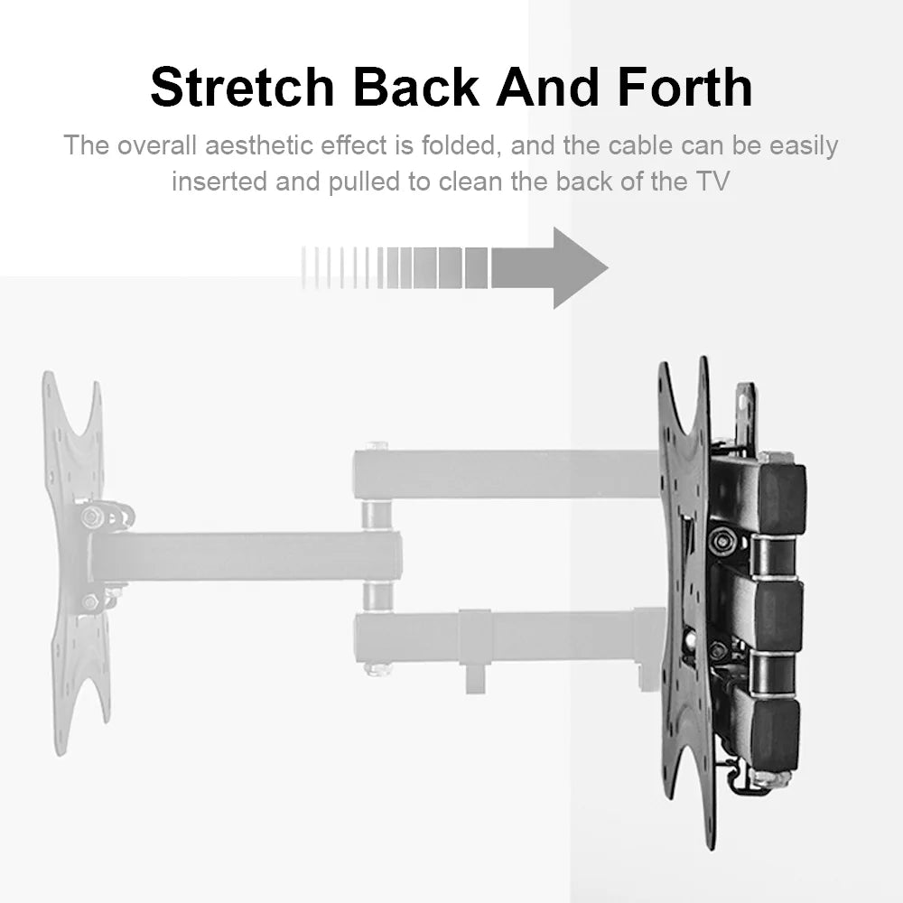 Universal Retractable TV Monitor Wall Mount Bracket Articulating Arms Swivel Tilt Extension Rotation TV Stand Expansion Bracket
