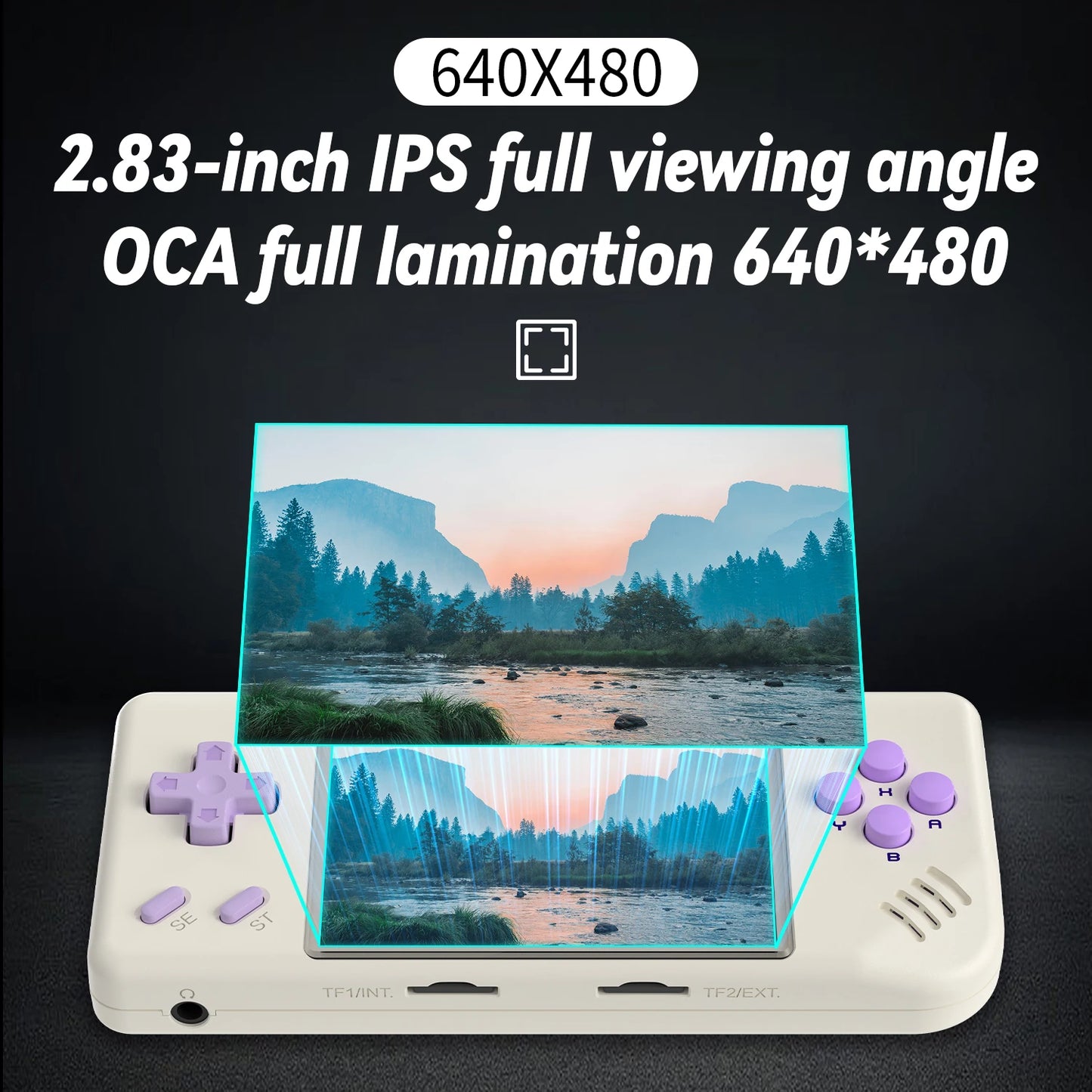 Consola de juegos portátil ANBERNIC RG28XX Pantalla IPS de 2,83" Linux 64G 5000+ juegos preinstalados H700 Quad-core ARM Cortex-A53
