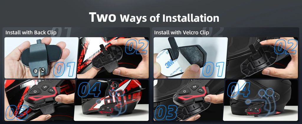 Moman Motorcycle Helmet Bluetooth Intercom Helmet Headset CP-S 8 Riders 2000M Group Helmet Communication System Motorbike