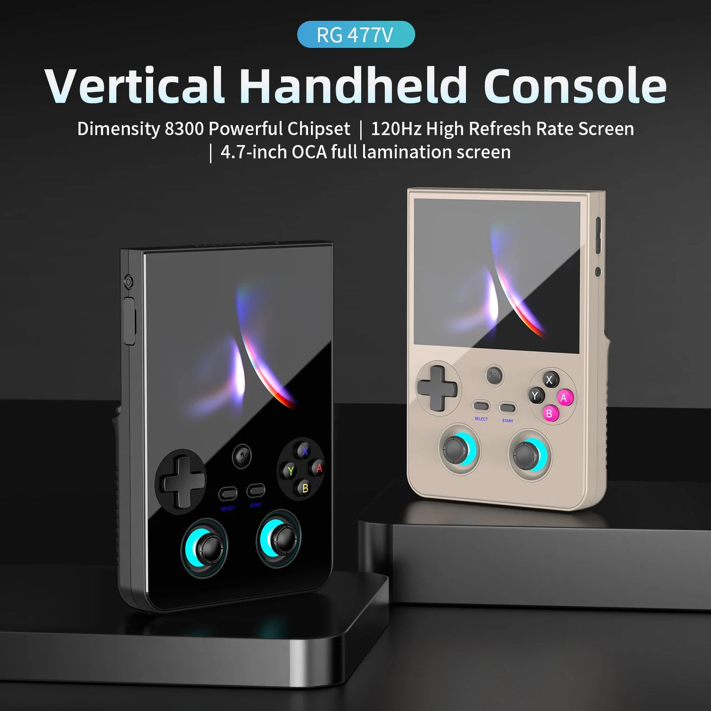 Anbernic RG 477V Retro-Spielkonsole Android 14 Dimensity 8300 Game Player 4.7' LTPS In-Cell Bildschirm 5500mAh Wi-Fi 6E Hall-Joystic