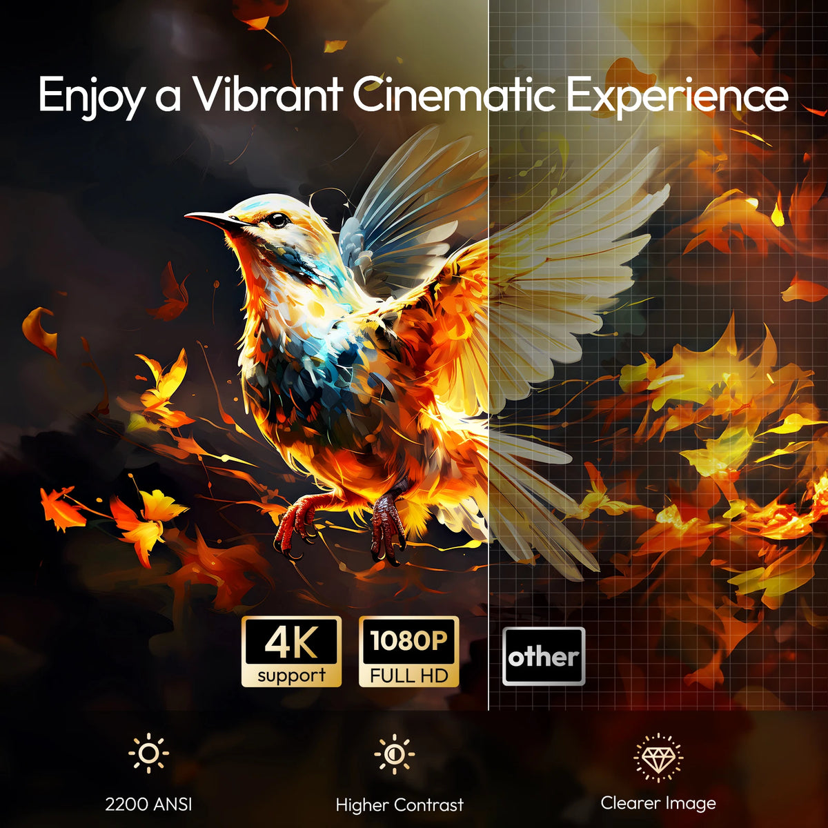 BYINTEK R90 Max Magic 4 Max Full HD 1080P Projector 4K Google TV 11.0  DLP 2200 ANSI Lumens 3D 4K Supported