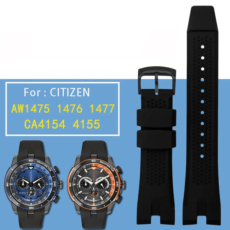 Silicone Strap For Citizen Eco-Drive CA4154 4155 AW1476 1475 1477 Bracelet 24mm Men Rubber Replacement Watch band Accessories