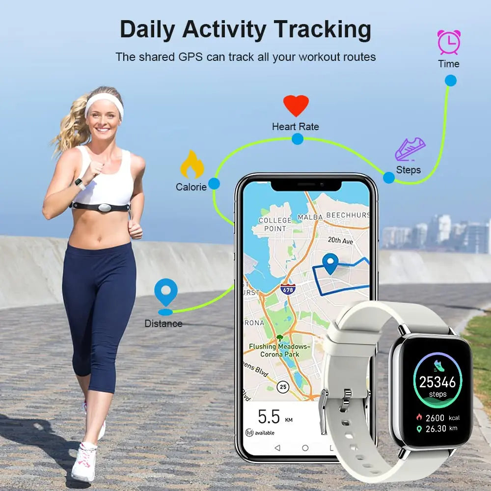 Jxrev Smart Watch, Fitness Tracker Watch for Men Women, 1.69'' Touch Smartwatch Fitness Watch with Ultra Thin Watch.