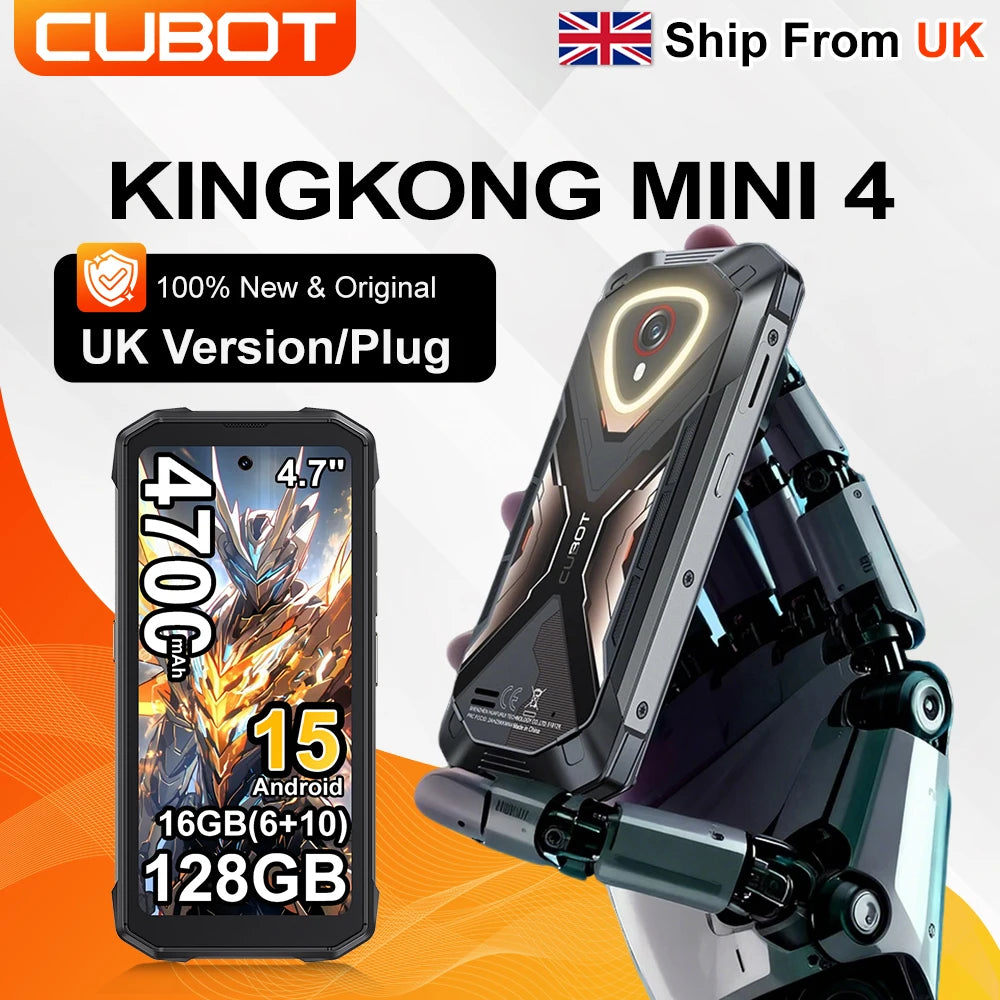 [Ship From UK] Cubot KingKong Mini 4 4.7-Inch Display Rugged Smartphone 4700mAh 6GB+128GB NFC 48MP Camping Light Android 15