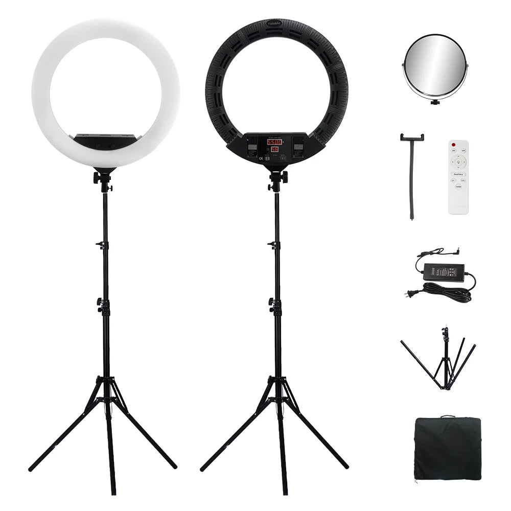 100W 22" Ring lamp 55cm Remote Control Ring Light Kit Super Bright LED Ring Lamp For Makeup Beauty Nail handbag & Tripod FD640