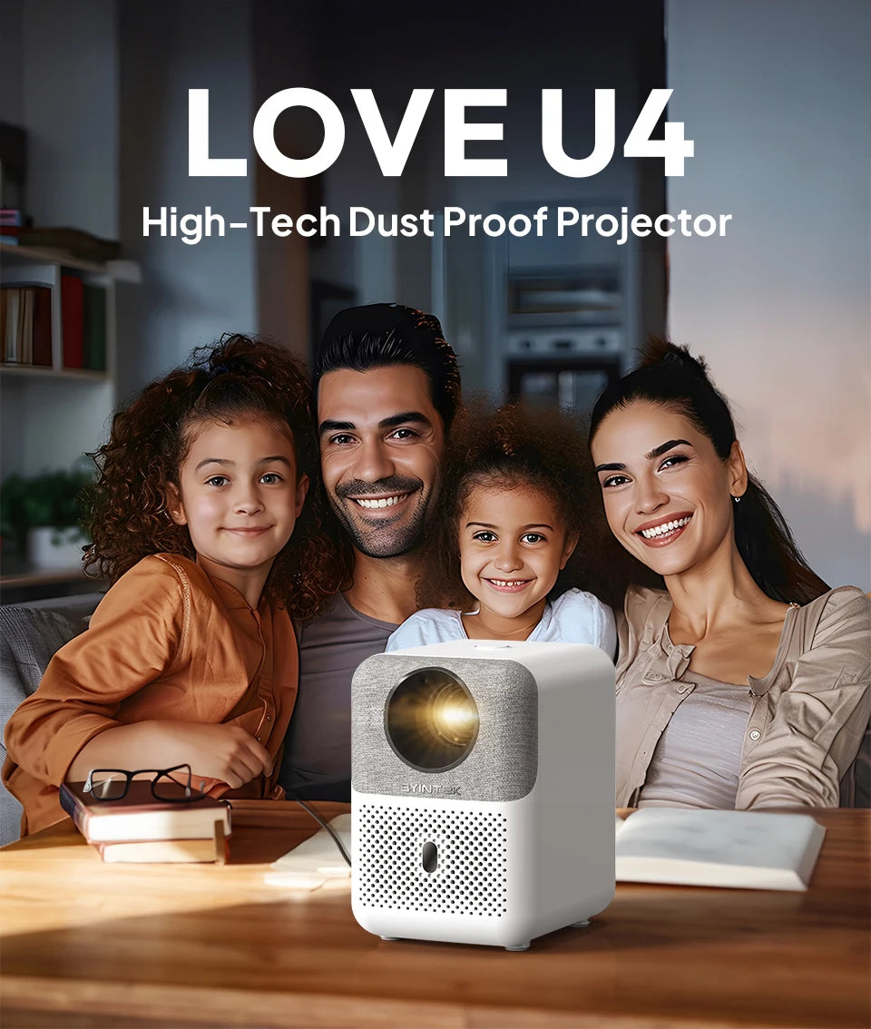 BYINTEK U4 LOVE  1 Projector 4K Smart 1080P Mini Home Theater Video Android WIFI for Smartphone Cinema