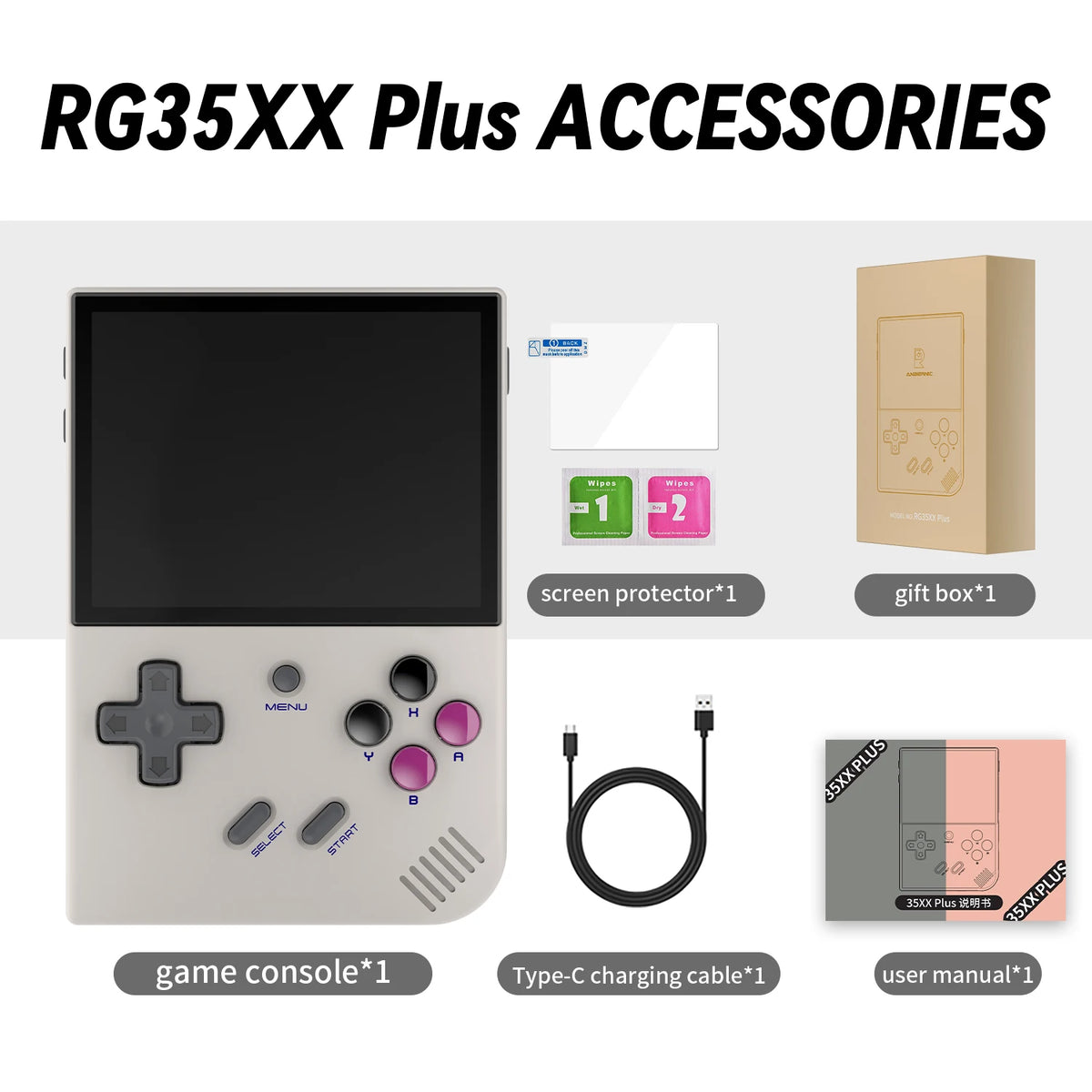 ANBERNIC RG35XX Handheld Game Console Linux System 3.5'' IPS Screen Streaming HD-Output Retro Portable Video Player Gift For Kid
