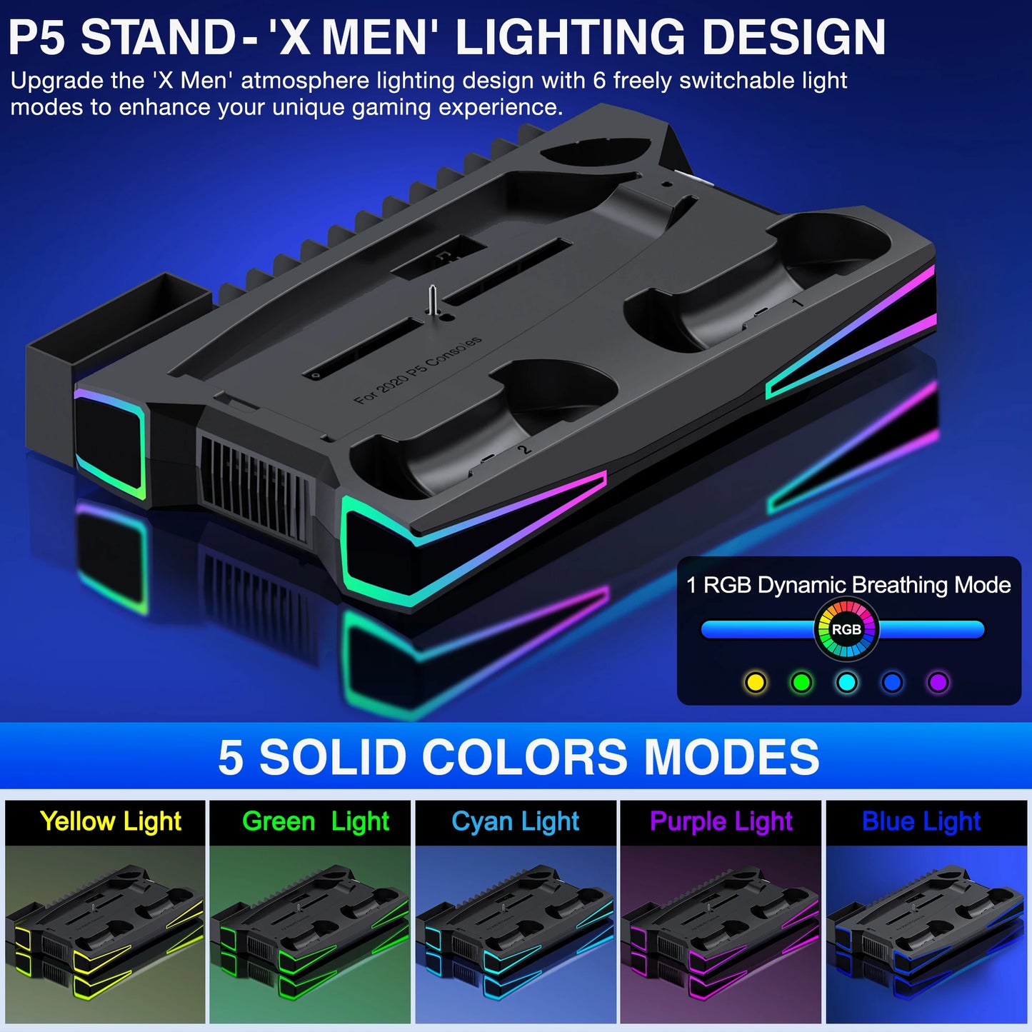 BEBONCOOL S7001 Vertical Stand For NEW PlayStation 5 Slim/PlayStation 5 Cooling Station Notebook-Grade Cooler PS5 Charger