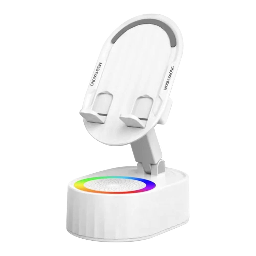 Cellphone Stand with Powerbank Phone Charger Speaker 360 Degree Rotating Induction Phone Bracket Multi-Function for Desk Bedroom