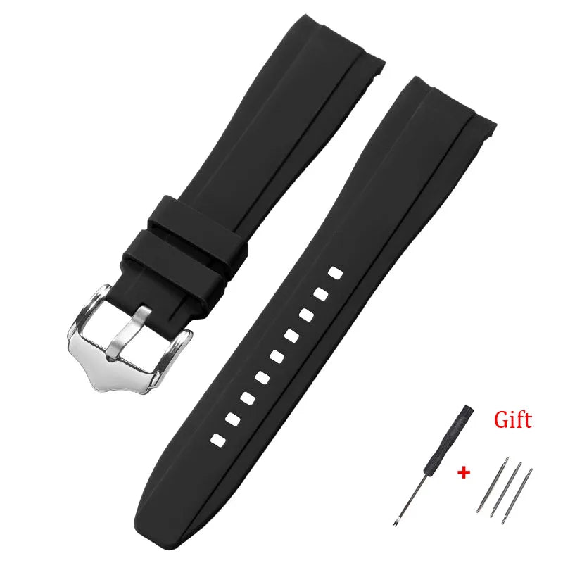 20mm 22mm Rubber Strap High Quality Curved End Silicone Watch Band for Swatch for Omega Moonswatch Bracelet Waterproof Wristband