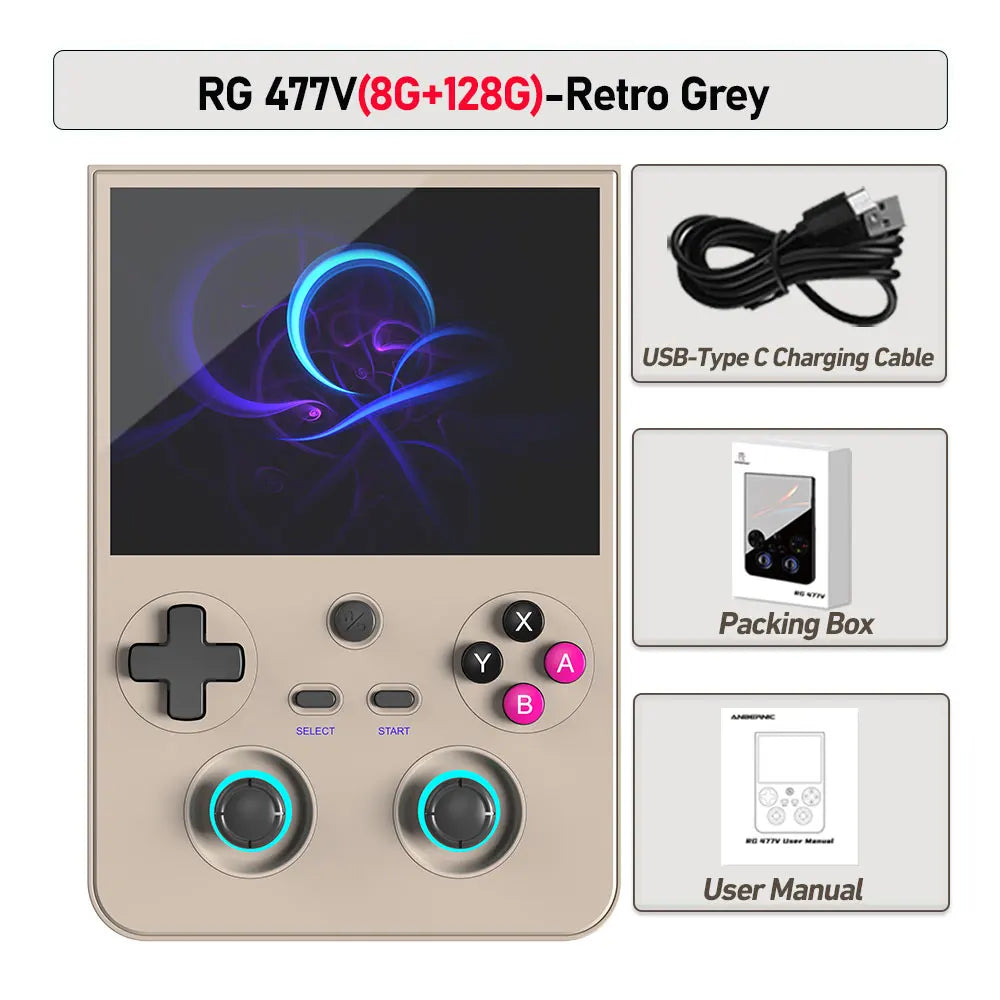 Anbernic RG 477V Retro Game Console Android 14 Dimensity 8300 Game Player 4.7' LTPS In-Cell Screen 5500mAh Wi-Fi 6E Hall Joystic