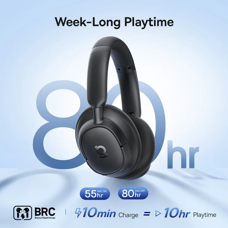 Baseus BH1/EH10 NC ANC Kabellose Kopfhörer 45dB Adaptive Hybrid-Geräuschunterdrückung Hi-Res LDAC Kopfhörer Bluetooth 6.0
