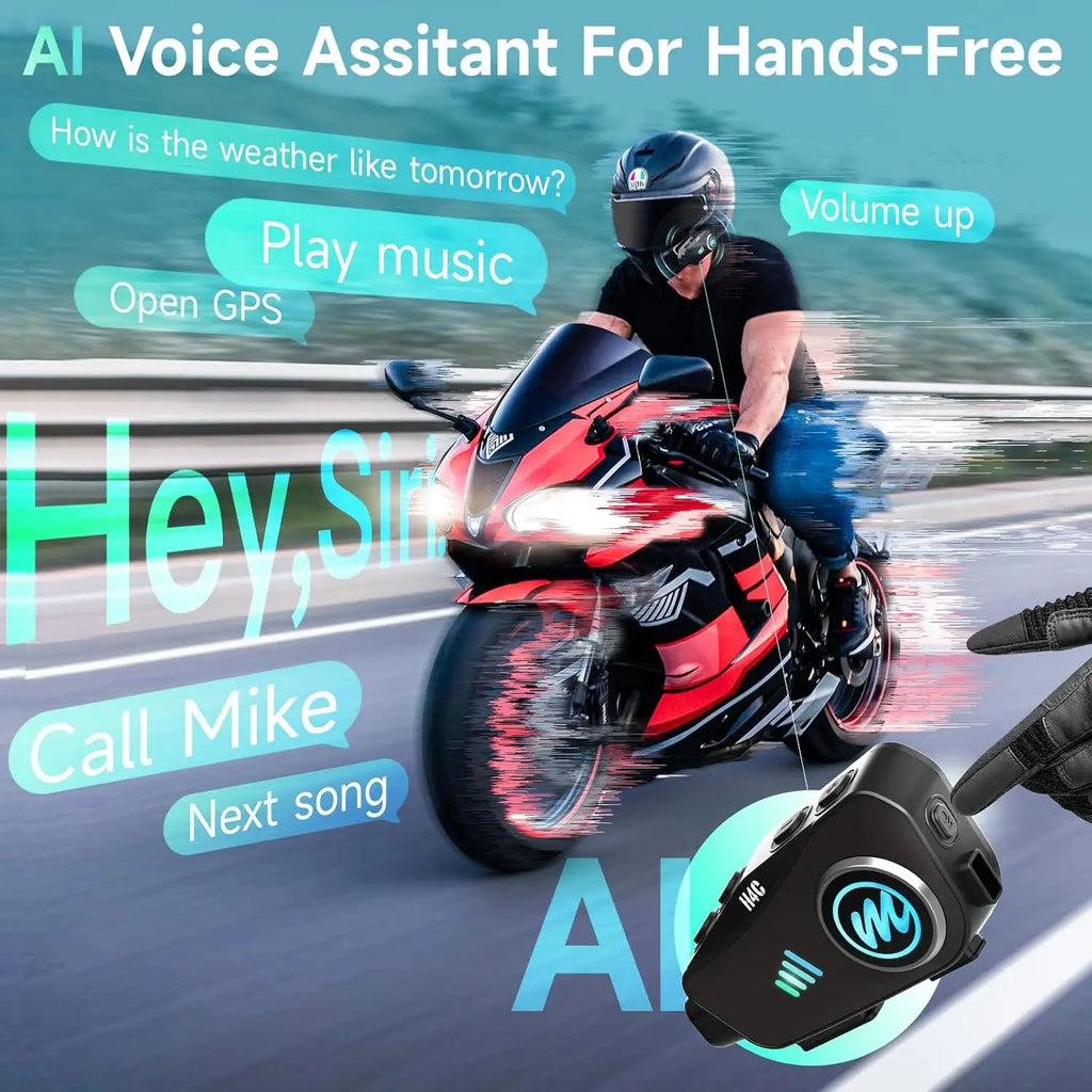 Moman H4C Motorcycle Helmet Headset with Camera H4C with 【1080P Camera】120° Wide Angle 360° Recording with 32G TF Card